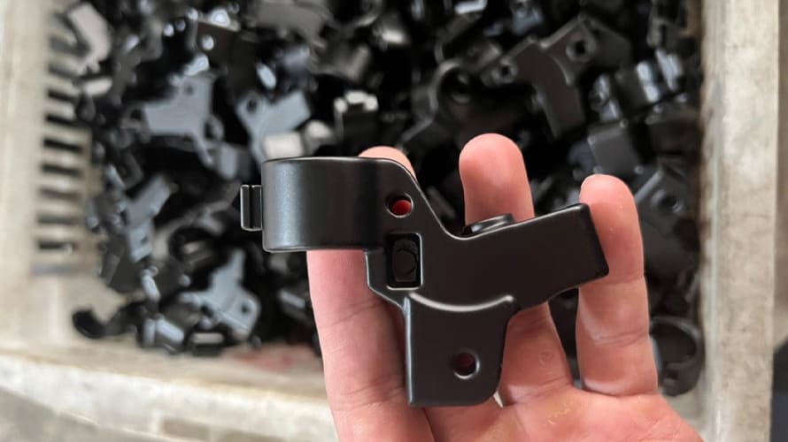 Powder coating finish sample